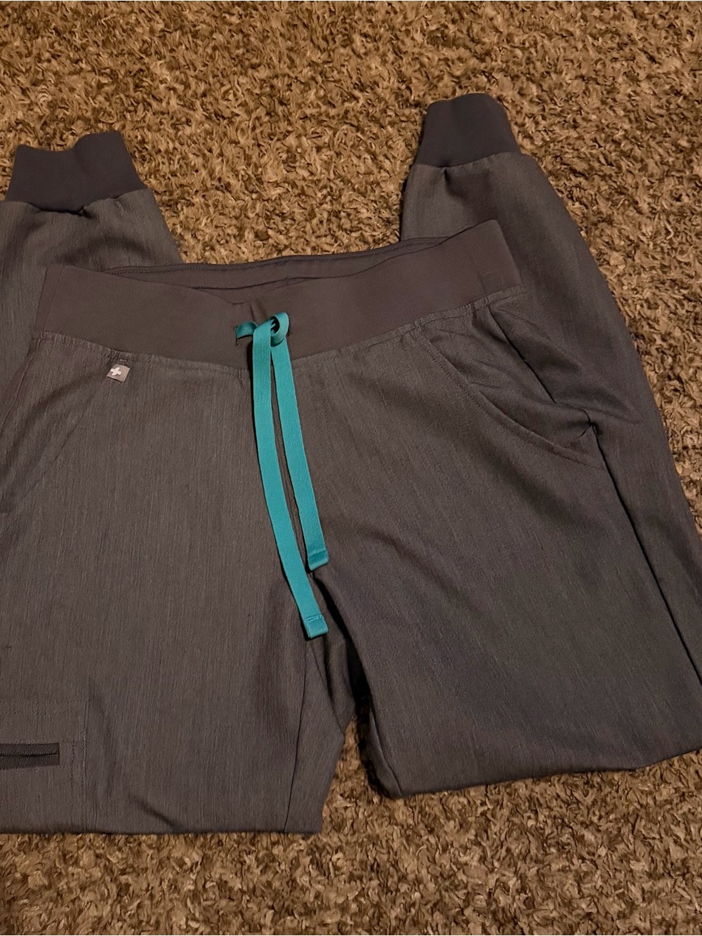 Women FIGS Zamora jogger Pants with Teal Drawstring